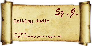 Sziklay Judit névjegykártya